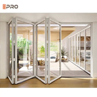Aluminiowe szklane patio zewnętrzne drzwi przesuwne pionowe Bi składane drzwi