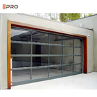 Dwukrotnie hartowane szkło aluminiowe drzwi garażowe czarne zabezpieczenia