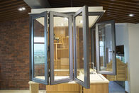 Podwójne oszklenie pionowe dwuskrzydłowe okno, anodowane aluminiowe okna aluminiowe składane okno kuchenne aluminiowe składane podwójne okno