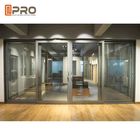 Nowoczesne aluminiowe drzwi przesuwne malowane proszkowo w kolorze biurowym Opcjonalne komercyjne automatyczne drzwi przesuwne szklane