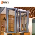 Wiatroodporny aluminiowy bifold Windows Kolor Opcjonalnie z izolowanym podwójnym szklanym składanym oknem balkonowym
