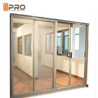 Aluminiowe drzwi przesuwne ze szkła hartowanego Komercyjne niestandardowe rozmiary aluminiowe rolki do drzwi przesuwnych przesuwne drzwi siatkowe