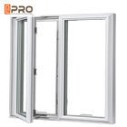 Aluminiowa francuska trójskrzydłowa wymiana okien w kolorze białym skrzynka okienna ręczna otwierana aluminiowa skrzynia importowa
