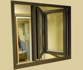 Trwałe aluminiowe okna dwuskrzydłowe z drewna z ziarnami z nylonowym moskitierą Dostosowany rozmiar składane okno balkonowe australia fold