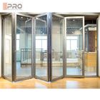 Aluminiowe zewnętrzne dwuskładkowe drzwi przesuwne Składane szklane drzwi Składane przesuwne drzwi tarasowe z certyfikatem ISO