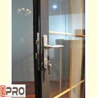 Aluminiowe zewnętrzne drzwi składane Patio Szary kolor Przerwa termiczna Podwójne szklane komercyjne drzwi składane akordeonowe podwójne