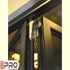 Aluminiowe zewnętrzne drzwi składane Patio Szary kolor Przerwa termiczna Podwójne szklane komercyjne drzwi składane akordeonowe podwójne
