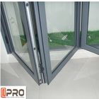 Czarny kolor Aluminiowe wejściowe składane szklane drzwi Izolacyjne szklane drzwi składane Francuskie składane drzwi przesuwne i składane
