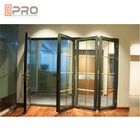 Dźwiękoszczelne komercyjne aluminiowe drzwi dwuskrzydłowe Podwójne szkło Łatwa instalacja Pionowe drzwi dwuskrzydłowe z podwójnymi szybami bifold