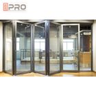 Aluminiowe bi składane drzwi tarasowe Aluminiowe wnętrze Tymczasowe wewnętrzne składane drzwi na balkon dźwiękoszczelne i odporne na warunki pogodowe