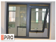 Aluminiowe okna markizowe w kolorze czarnym z nawijarką łańcuchową i kluczami do markizy szklanej w łazience okno markizy
