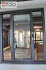 Rama aluminiowa Nowoczesne okna domowe, grubość 5 + 9 + 5 mm Aluminiowe szklane okno wewnętrzne potrójne okno przesuwne