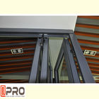 Aluminiowe okna dwuskrzydłowe mieszkalne z czarnym lub niestandardowym, izolującym cieplnie, składanym oknem przesuwnym w kolorze czarnym lub na zamówienie