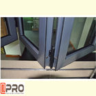 Aluminiowe składane okna mieszkalne z przesuwnym dostawcą okien składanych w kolorze czarnym lub niestandardowym składane w pionie