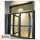 Szare nowoczesne aluminiowe okna skrzynkowe Izolacja akustyczna i cieplna szare aluminiowe okno skrzynkowe