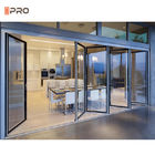 Zewnętrzne dwuskrzydłowe szklane drzwi Aluminiowe drzwi składane oszczędzają miejsce
