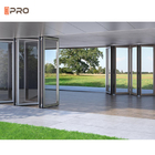 Dostosowany zewnętrzny aluminiowy szklany Patio Bi składane drzwi System izolacji termicznej Wodoodporny