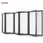 2.0mm Aluminiowe drzwi dwuskrzydłowe Podwójnie przeszklone drzwi przesuwne składane Zewnętrzny budynek mieszkalny