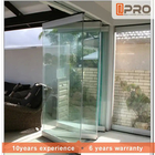 Aluminiowe szklane drzwi patio do domów Bez ramek zewnętrzne przesuwane złożone drzwi