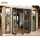 APRO Commercial Aluminium Sliding Folding Glass Door Bi - Fold Garage Door