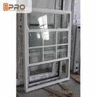 Pionowe aluminiowe okno z podwójnym zawieszeniem do domów / szklane okno zawieszone na górze