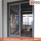 Dwuwarstwowe, ciche aluminiowe okna przesuwne w kolorze szarym, komercyjne, aluminiowe okno przesuwne z podwójnymi szybami