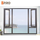Energooszczędne, dostosowane aluminiowe okna skrzynkowe Podwójnie oszklone okno otwierane do wewnątrz z