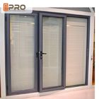 Malowane proszkowo szare aluminiowe drzwi składane z podwójnymi szklanymi wodoodpornymi drzwiami składanymi na zamówienie drzwi składane mdf