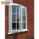 Mieszkalne wypychane okna skrzynkowe / aluminiowe okno obrotowe z białymi oknami aluminiowymi w konstrukcji siatki