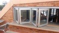 Szklane składane aluminiowe okna dwuskrzydłowe do kuchni w kuchni - Wydajne składane składane okno ze szkła okiennego