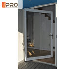 Unikalne szklane drzwi wejściowe do willi / jednoskrzydłowe drzwi tarasowe drzwi przednie drzwi obrotowe aluminiowe drzwi przednie obrotowe w środku