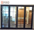 Aluminiowe drzwi harmonijkowe Low - E / harmonijkowe drzwi składane Niestandardowy biały kolor