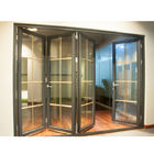 Poziome aluminiowe drzwi składane do kuchni z podwójnymi drzwiami składanymi ze szkła hartowanego z moskitierą
