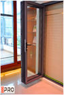 Izolowane szklane akordeonowe aluminiowe drzwi składane do zewnętrznego balkonu szklane drzwi składane drewniane składane