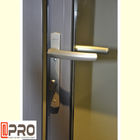 Wewnętrzne dekoracyjne pojedyncze drzwi na zawiasach ze stopu aluminium wewnątrz ze szklanymi wkładkami do małych pomieszczeń szkło ze stali nierdzewnej