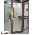 Niestandardowe aluminiowe drzwi na zawiasach, jednoskrzydłowe, kuloodporne szklane drzwi antywłamaniowe
