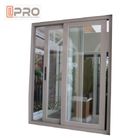 Izolacja akustyczna i termiczna Aluminiowe poziome okno przesuwne Łatwe w instalacji przesuwne szklane okno biurowe