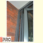 Składane okno aluminiowe z przeszkleniem w stylu otwartym Malowane proszkowo wykończenie powierzchni dwuskrzydłowe aluminiowe drzwi, dwuskładane okna dla