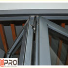 Ciemnoszare współczesne aluminiowe okna, wentylacja Bifold Kitchen Window Bi składane drzwi przesuwne prysznic bi fold door