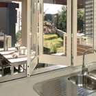 Balkon Pionowy ekran Aluminiowe okna dwuskrzydłowe