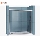 Aluminiowe wnętrze bezgłośne potrójne przesuwne szklane drzwi bezramowe dźwiękoszczelne
