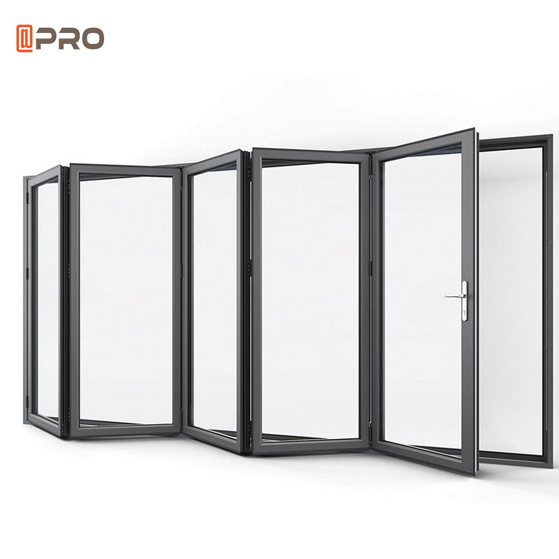 2.0mm Aluminiowe drzwi dwuskrzydłowe Podwójnie przeszklone drzwi przesuwne składane Zewnętrzny budynek mieszkalny