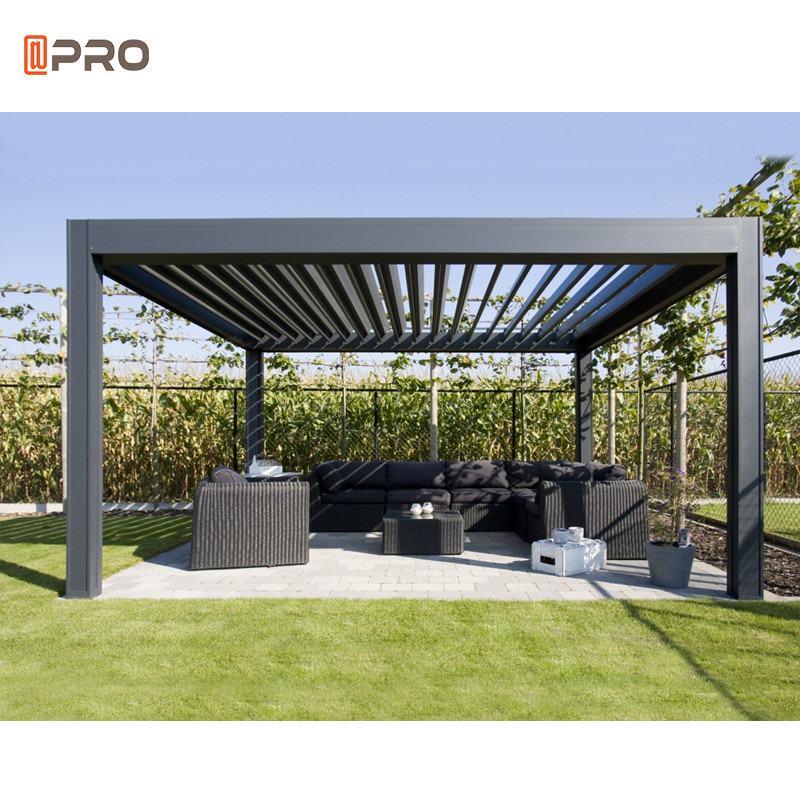 Automatyczny wodoodporny zewnętrzny niestandardowy aluminiowy dach żaluzjowy Pergola