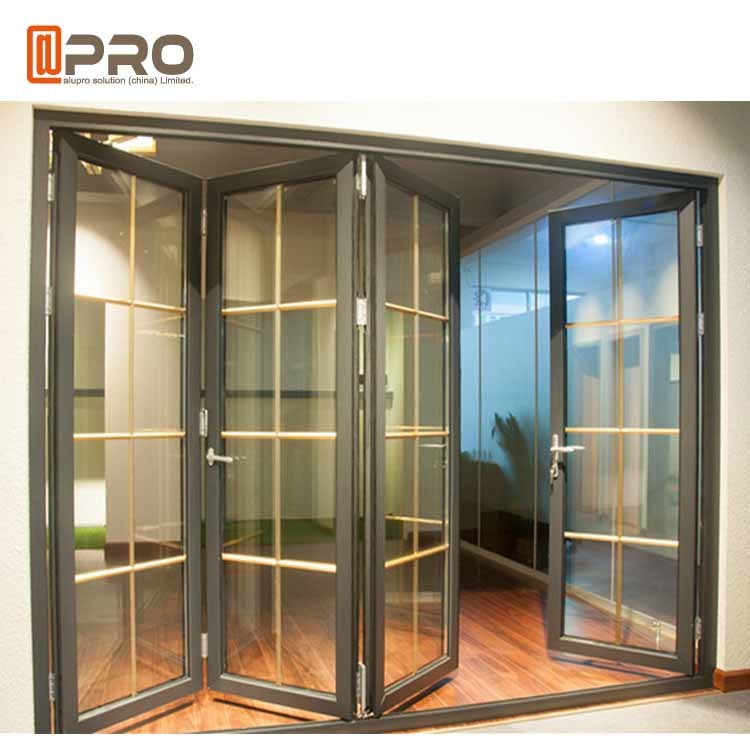 Aluminiowa rama Składane szklane drzwi Przerwa termiczna Aluminiowa konstrukcja systemu drzwi składane dwuskrzydłowe drzwi prysznicowe SKŁADANA ŁAZIENKA