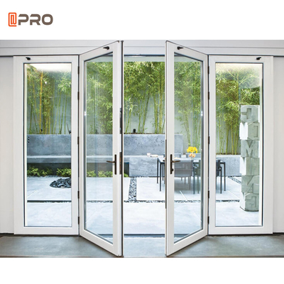 Dostosuj rozmiar Swing Glass Aluminiowe drzwi na zawiasach z zamkiem szklanym i stalową ramą