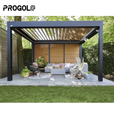 Zmotoryzowana zewnętrzna aluminiowa pergola dachowa z żaluzjami Bioclimatique Altany ogrodowe Pergole