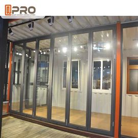 Izolacja cieplna Aluminiowe szklane drzwi składane Podwójne przeszklone drzwi składane przegrody harmonijkowe drzwi składane